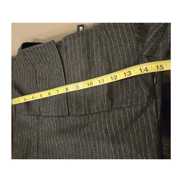 Betabrand Gray White Pinstripe Executive Pencil Dress Fitted 3/4 Sleeve Medium - Picture 5 of 9
